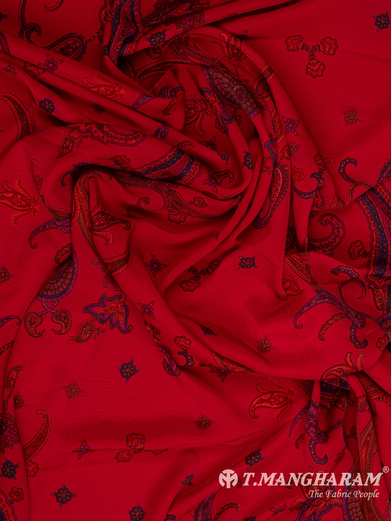 Maroon Crepe Fabric - EB8813
