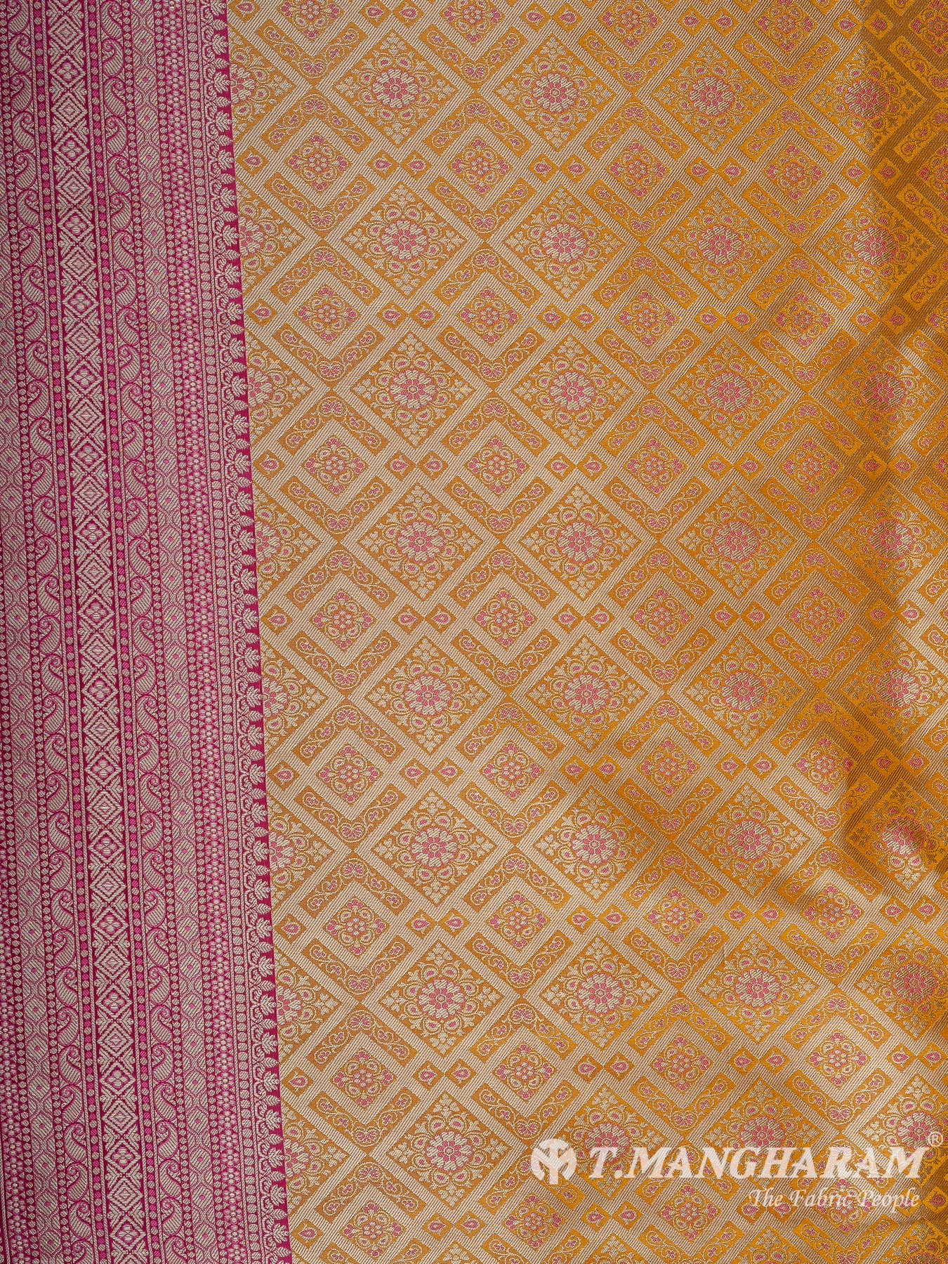 Mustard Yellow Semi Banaras Fabric - EB8799