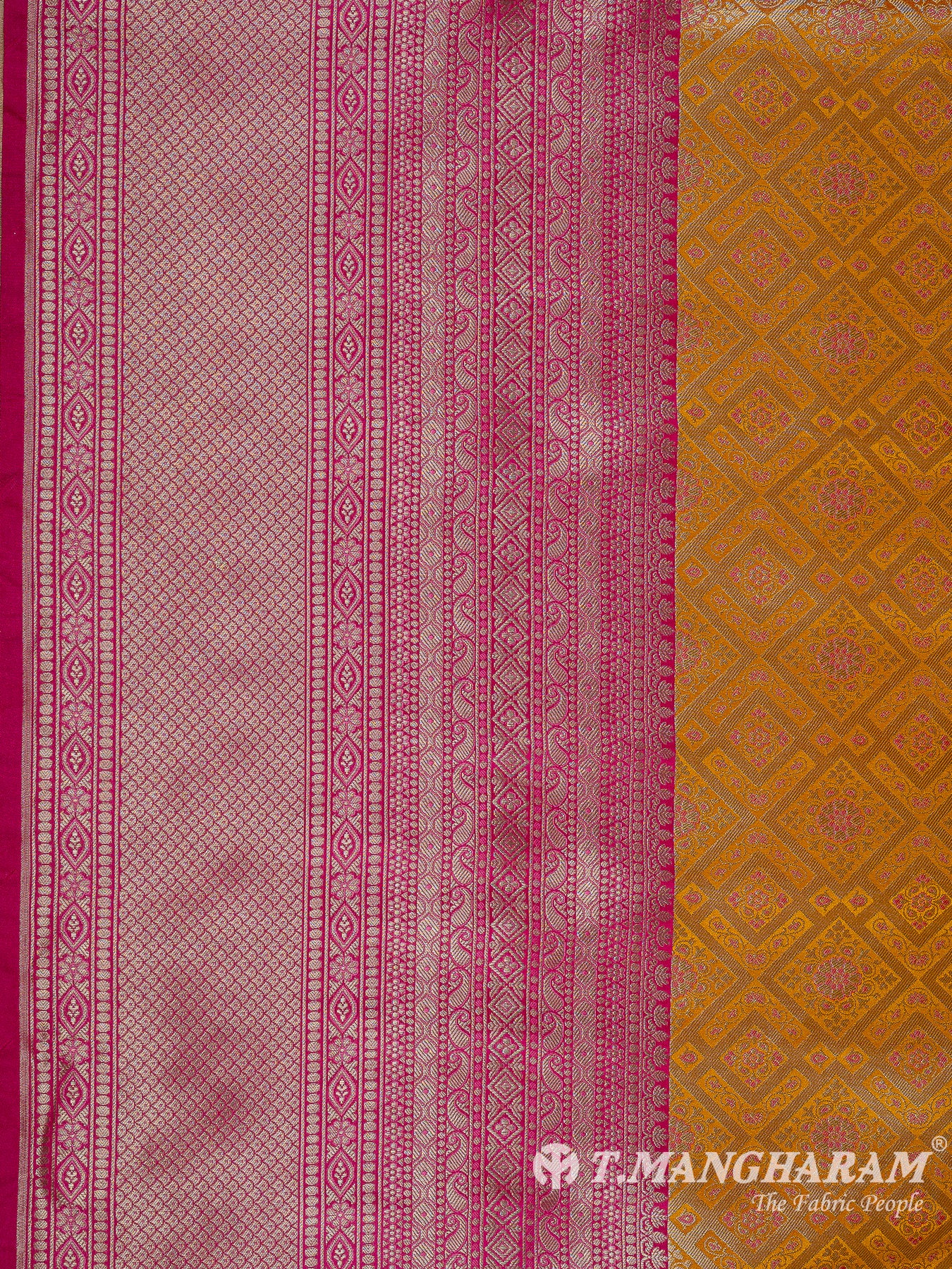 Mustard Yellow Semi Banaras Fabric - EB8799