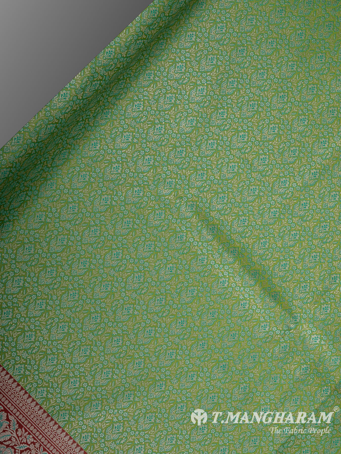 Green Semi Banaras Fabric - EB8757