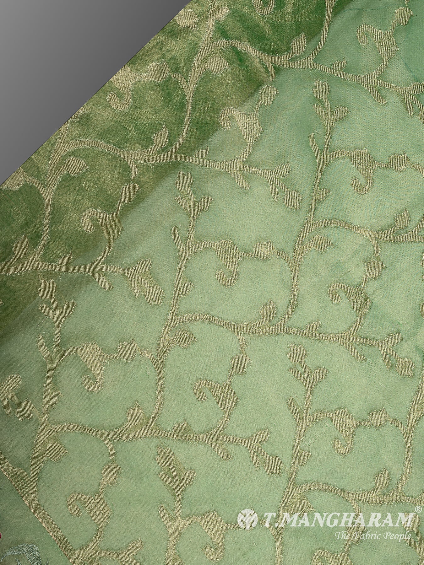 Green Semi Banaras Fabric - EB8725