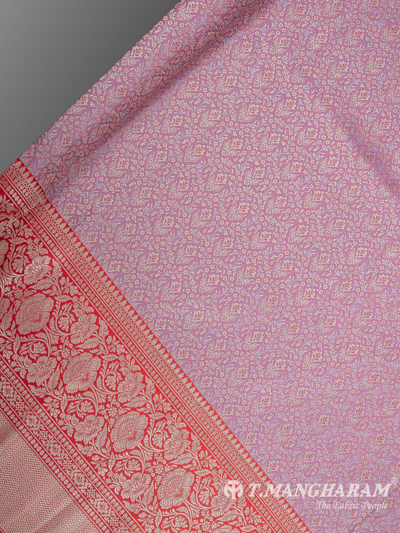 Purple Semi Banaras Fabric - EB8755