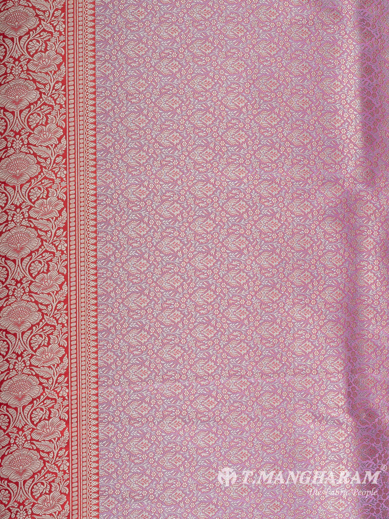 Purple Semi Banaras Fabric - EB8755