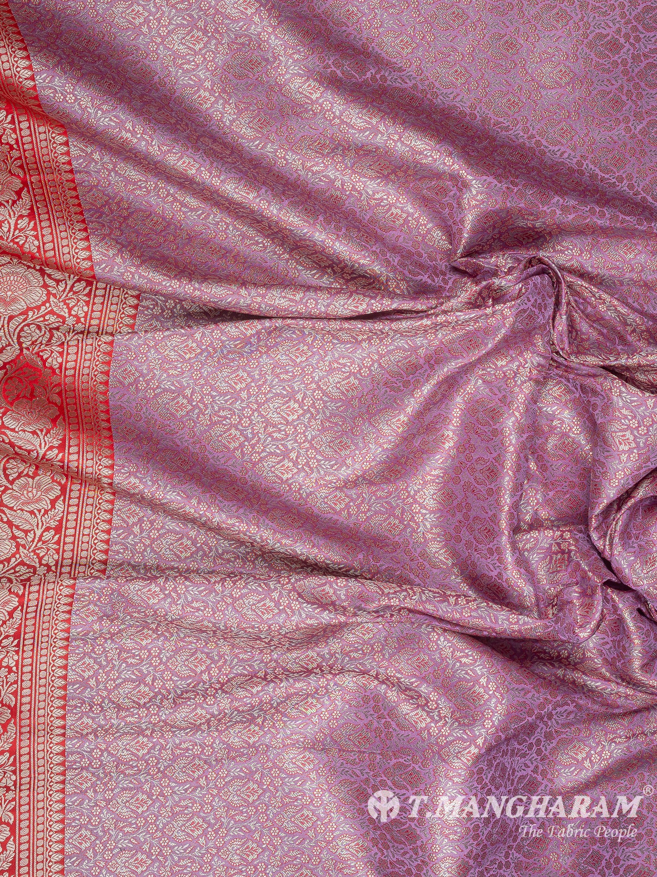 Purple Semi Banaras Fabric - EB8755