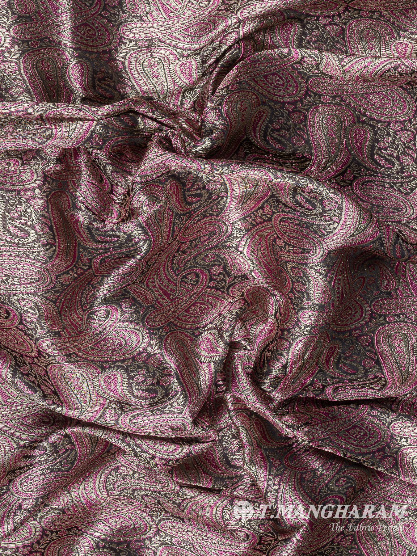 Purple Semi Banaras Fabric - EB8806