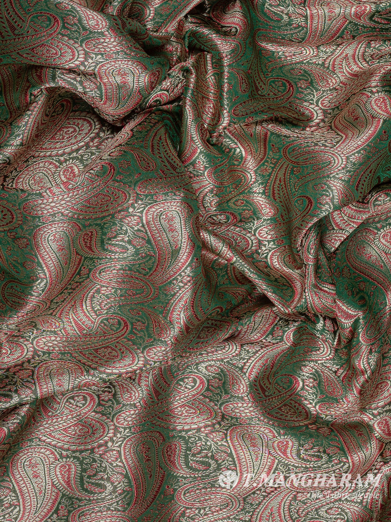 Green Semi Banaras Fabric - EB8803