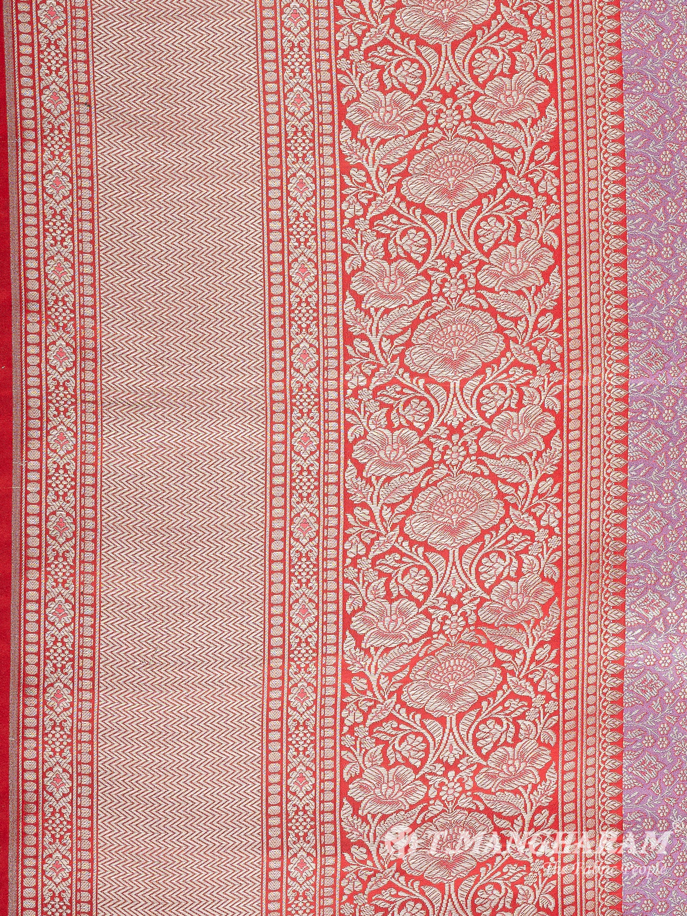 Purple Semi Banaras Fabric - EB8755