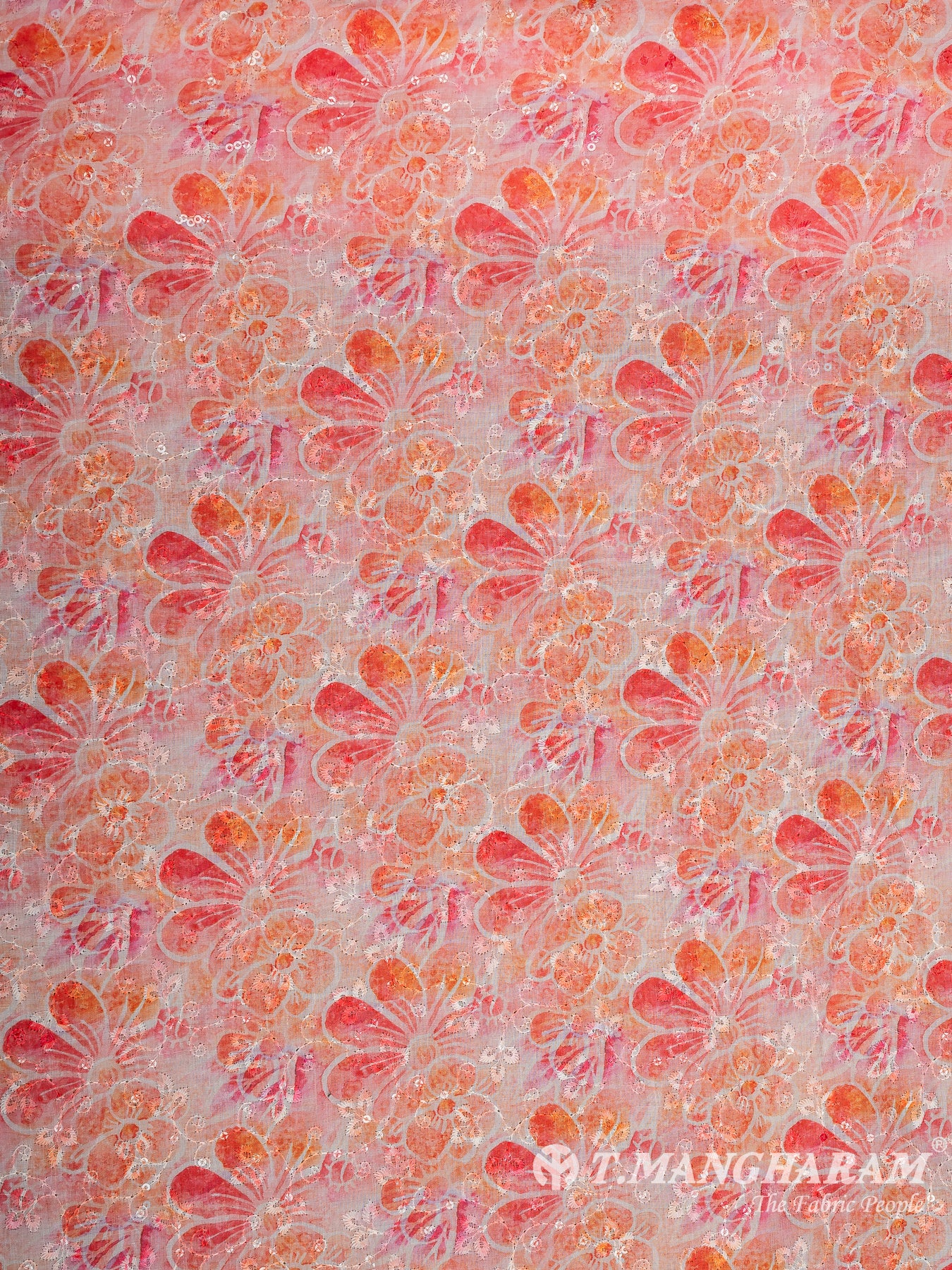 Pink Cotton Embroidery Fabric - EB8783