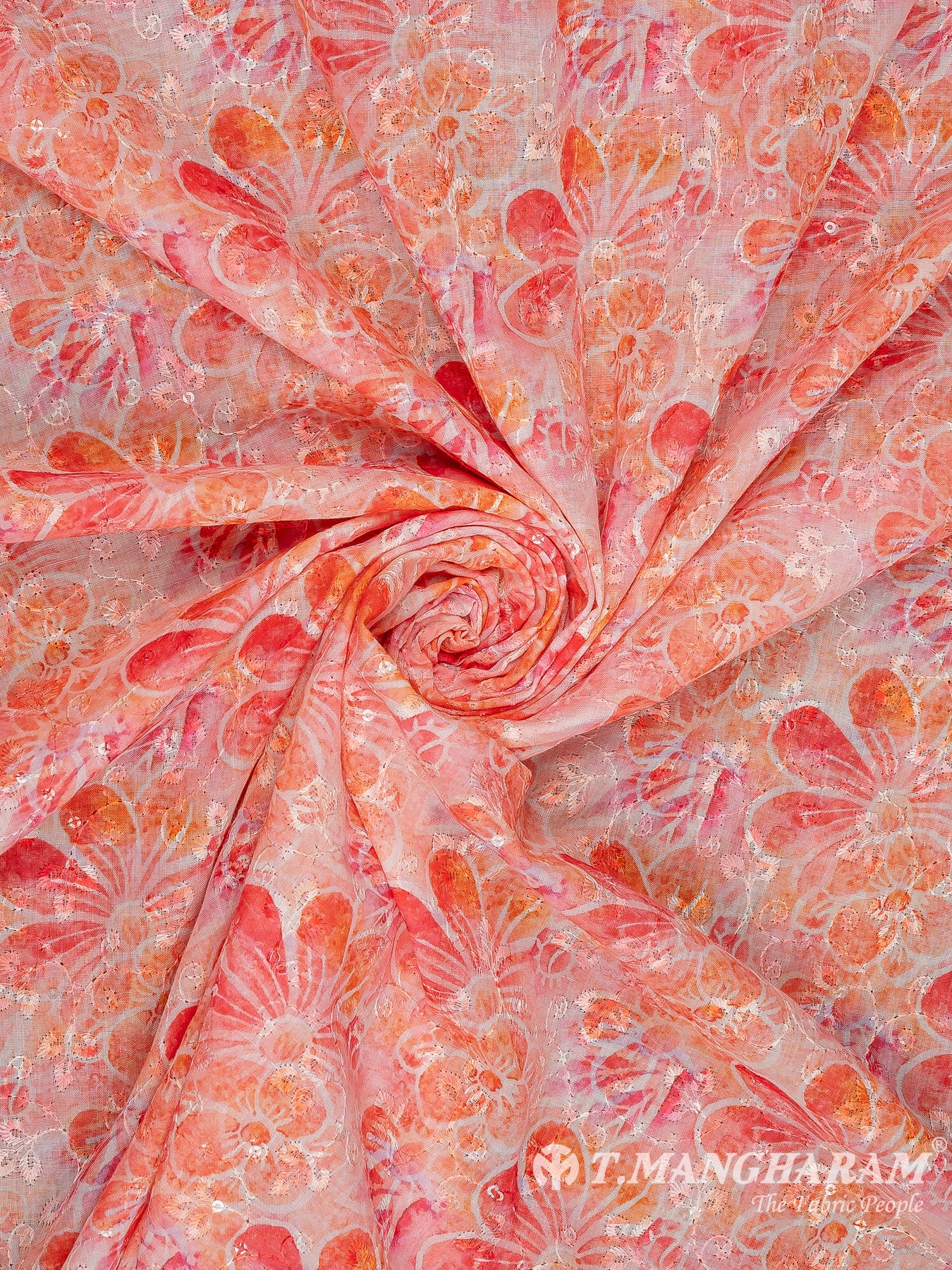 Pink Cotton Embroidery Fabric - EB8783