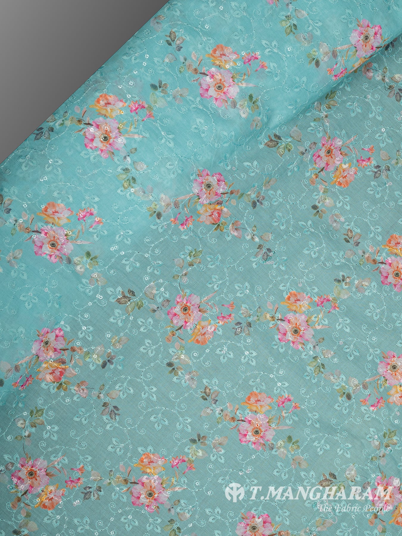 Green Cotton Embroidery Fabric - EB8796