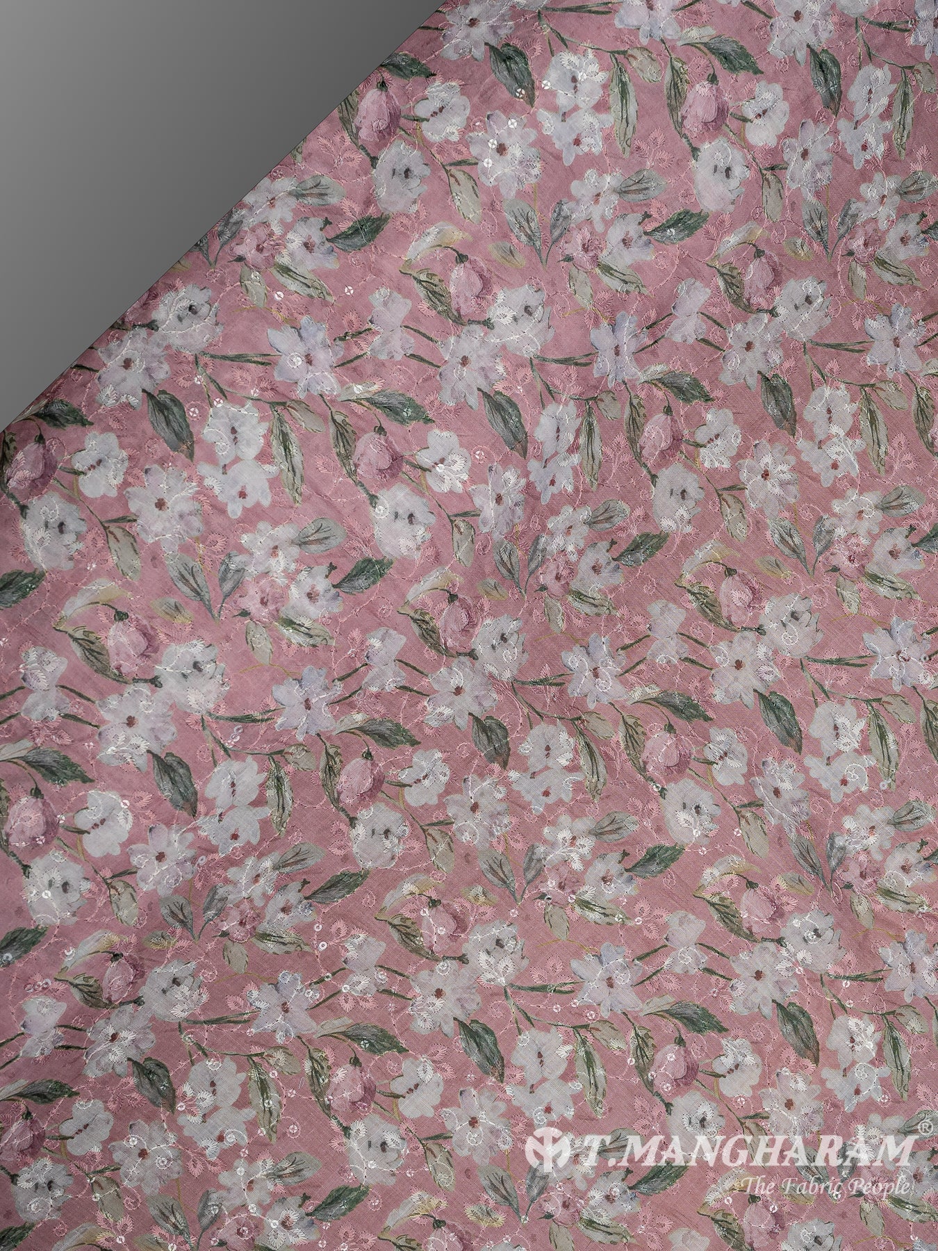 Pink Cotton Embroidery Fabric - EB8795