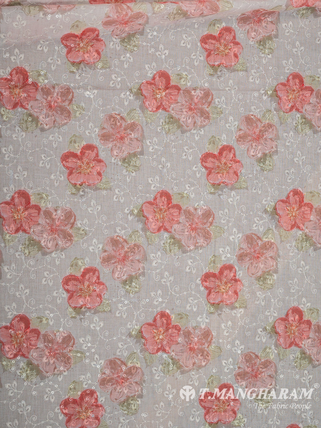 Cream Cotton Embroidery Fabric - EB8781
