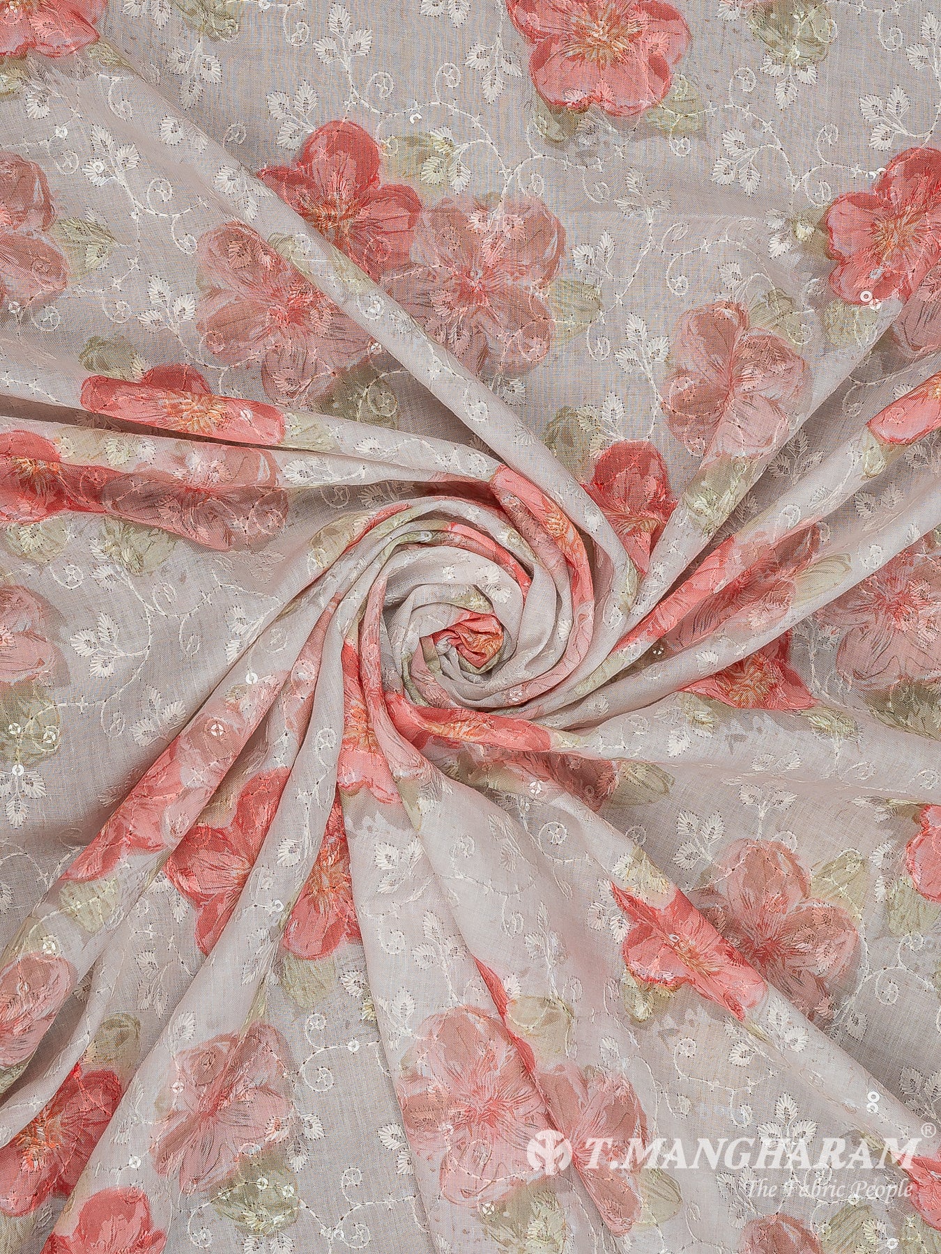 Cream Cotton Embroidery Fabric - EB8781