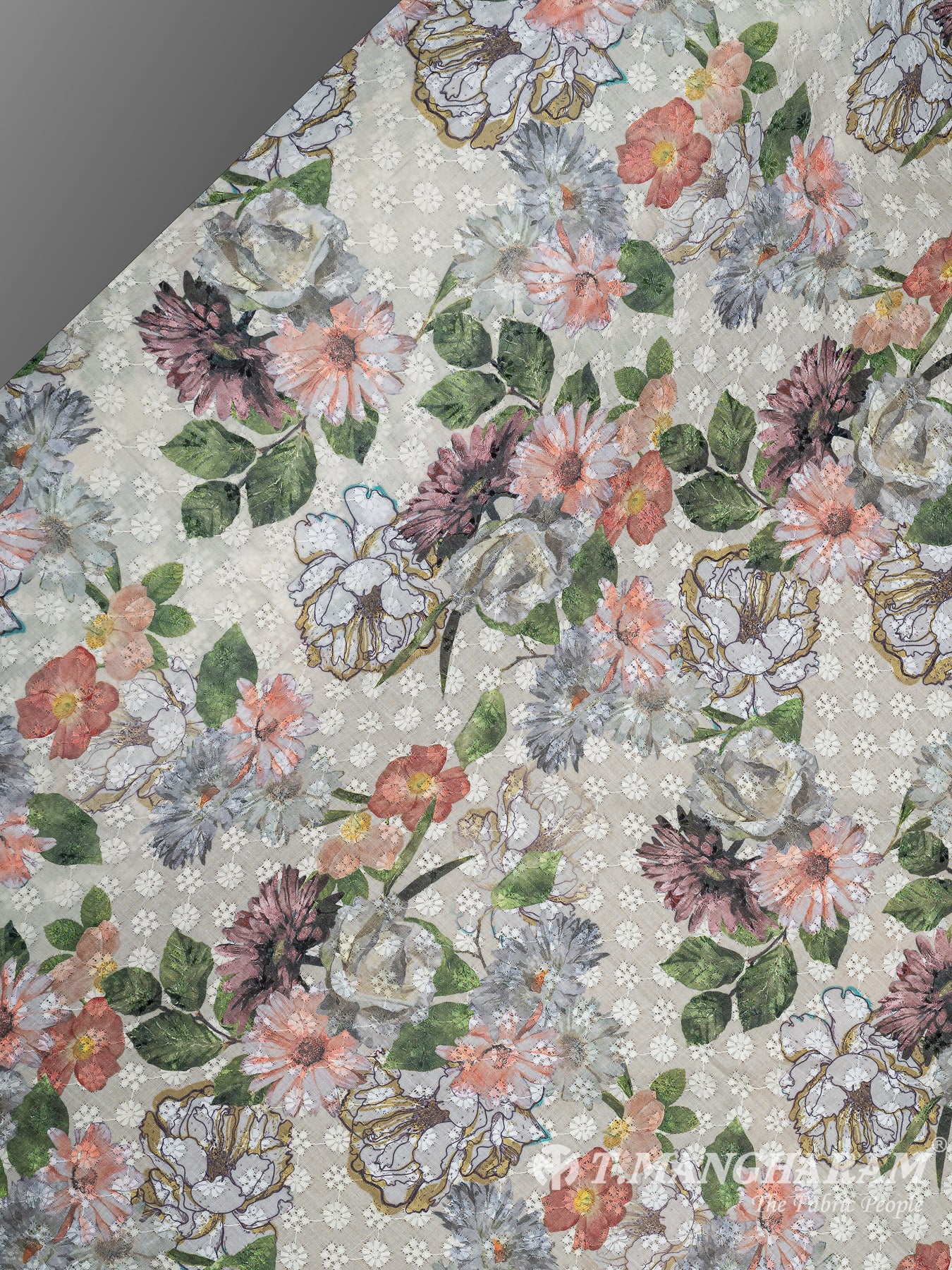 Cream Cotton Embroidery Fabric - EC11679