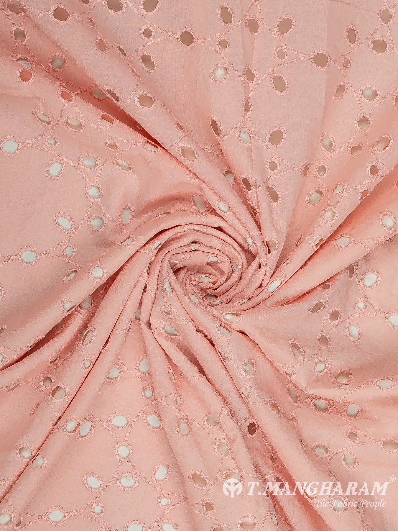 Peach Cotton Embroidery Fabric - EC11681