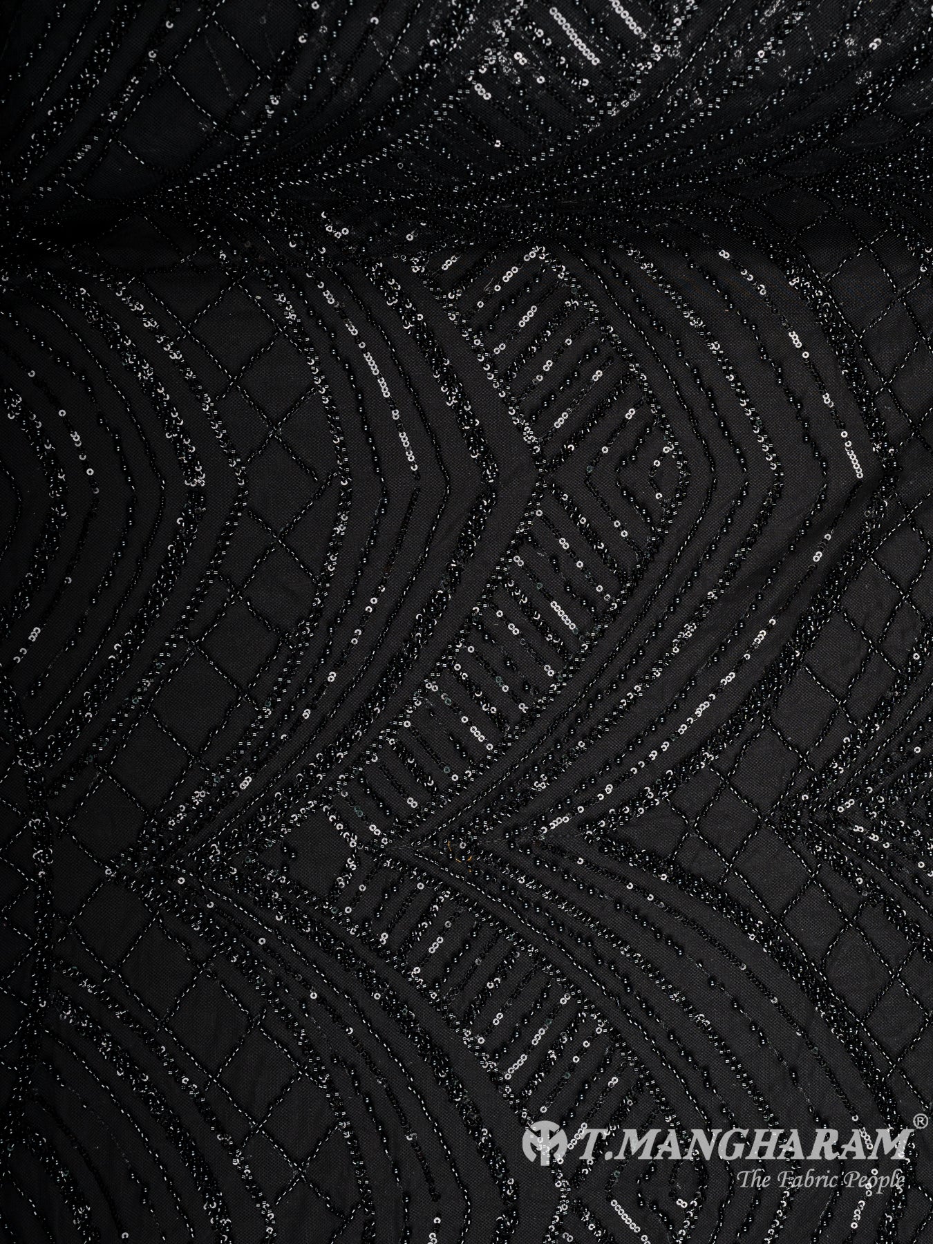 Black Fancy Net Fabric - EC11707