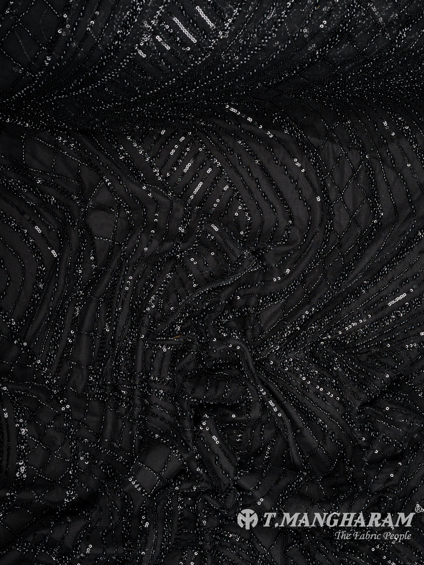 Black Fancy Net Fabric - EC11707