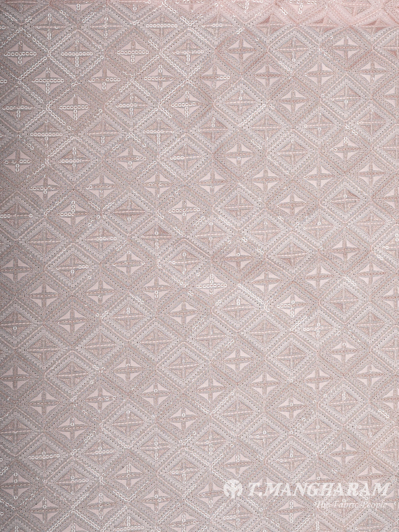 Pink Cotton Embroidery Fabric - EC11719