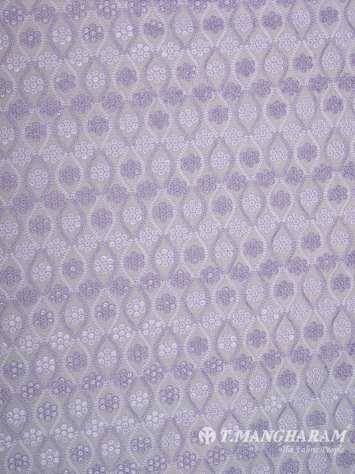 Violet Cotton Embroidery Fabric - EC11717