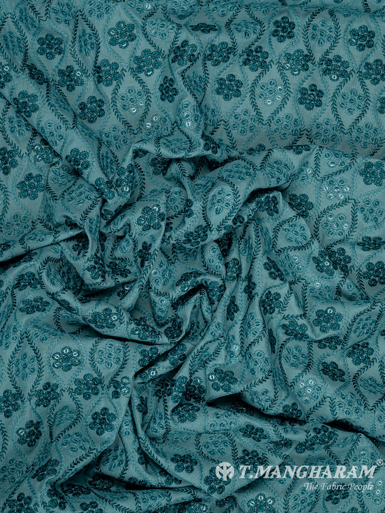 Green Cotton Embroidery Fabric - EC11720