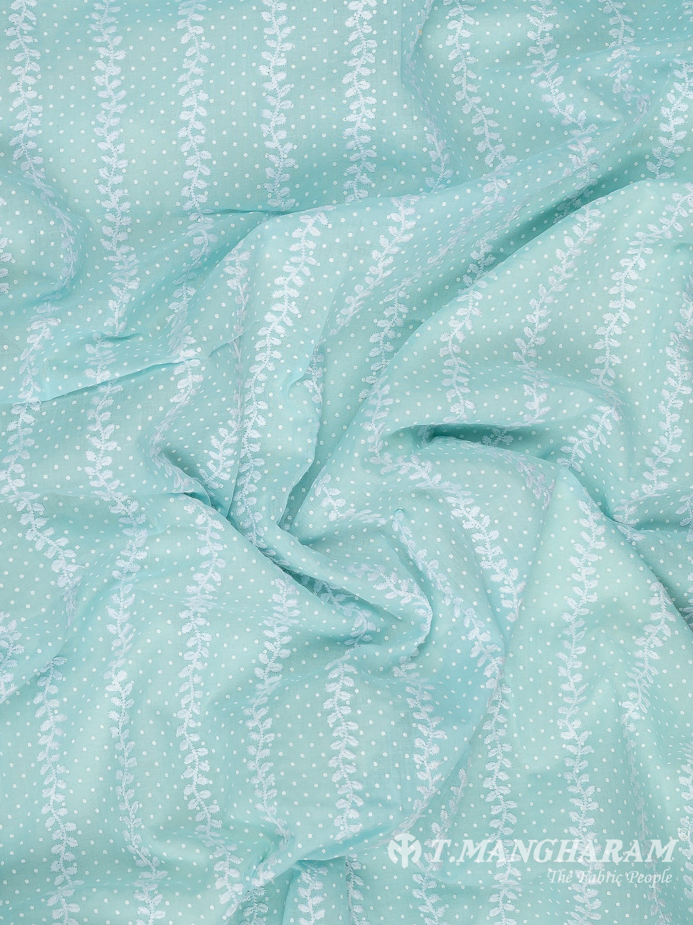 Green Cotton Embroidery Fabric - EM00044