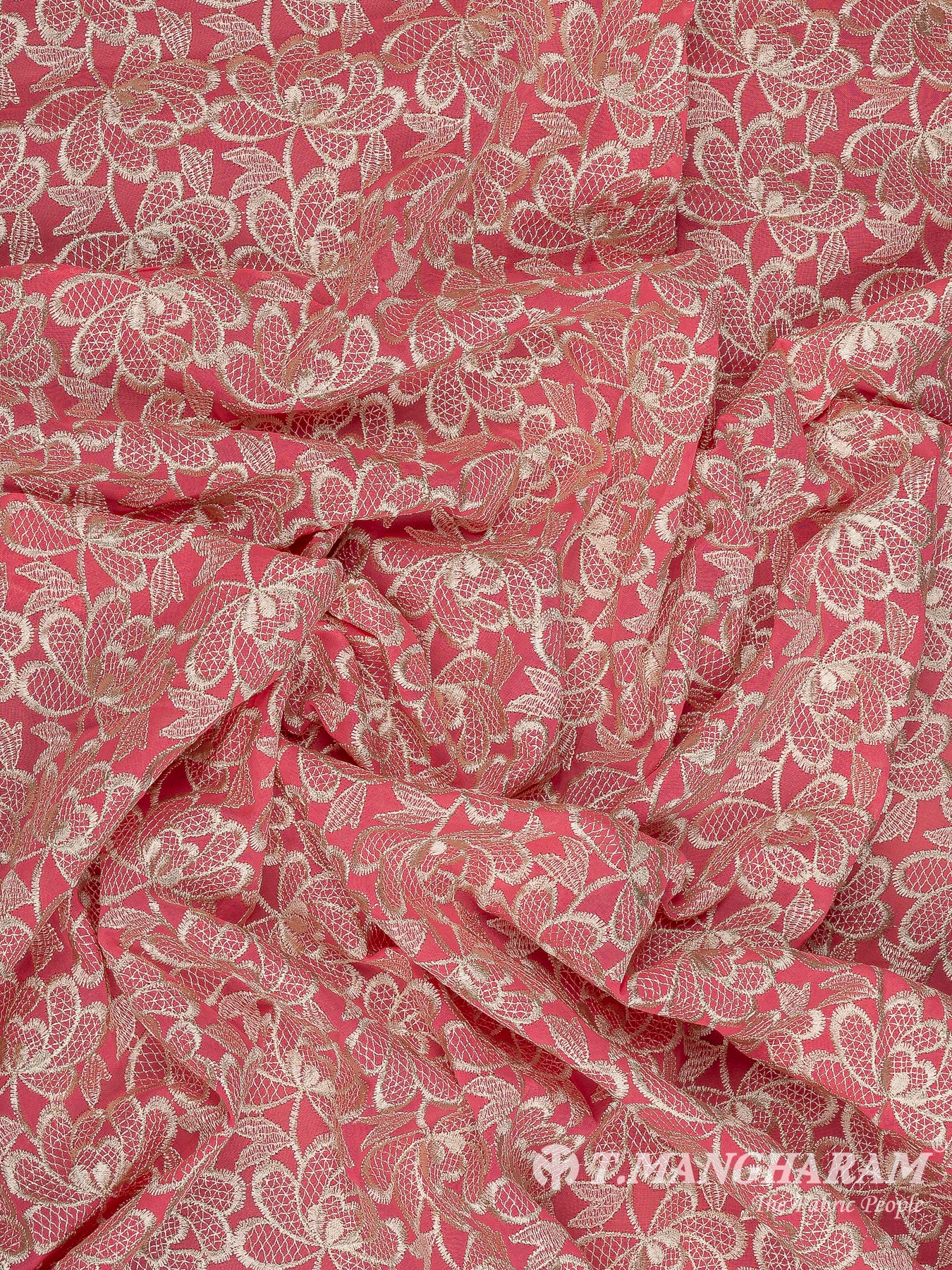 Pink Cotton Embroidery Fabric - EM00025