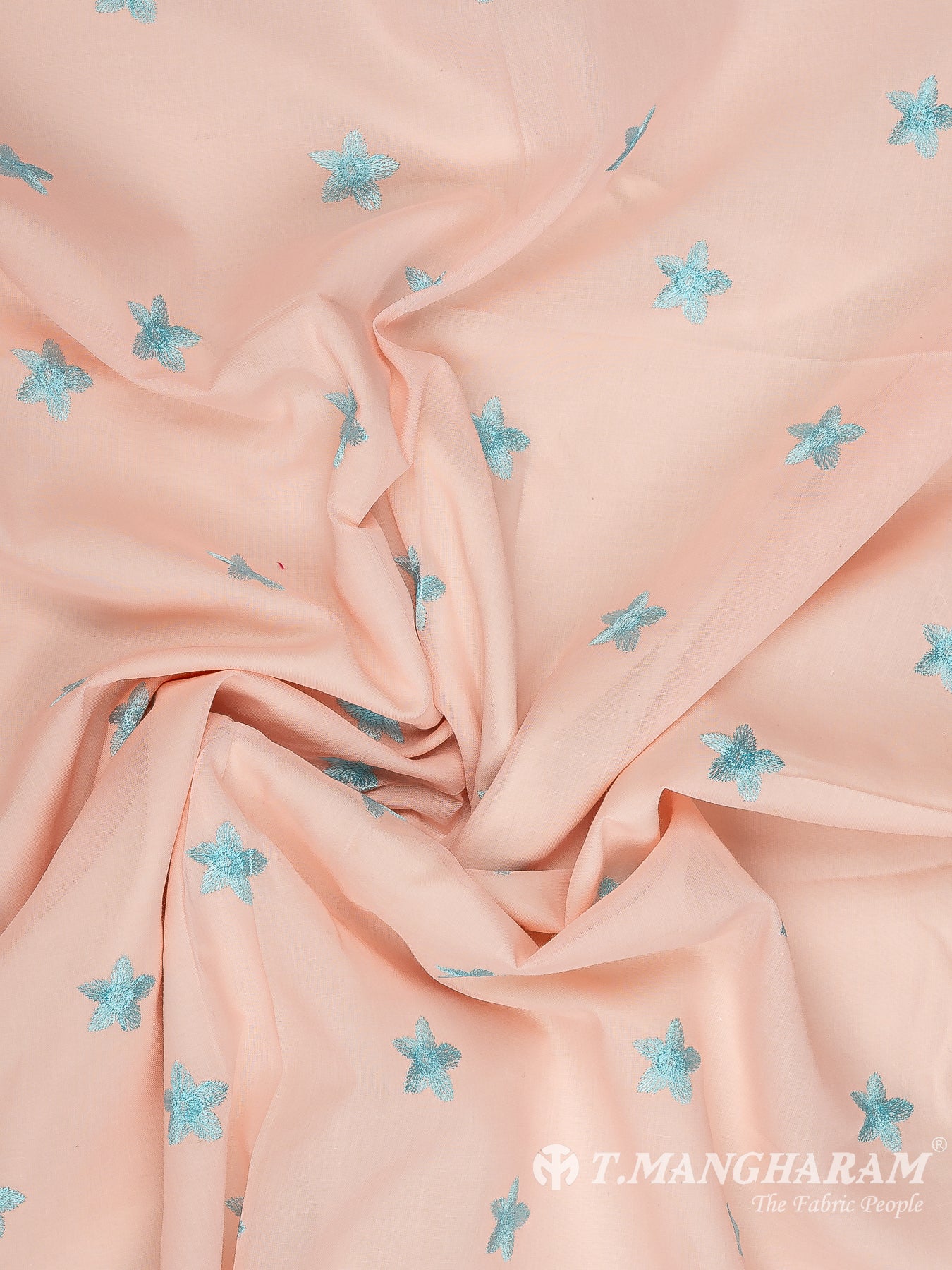 Peach Cotton Embroidery Fabric - EM00027