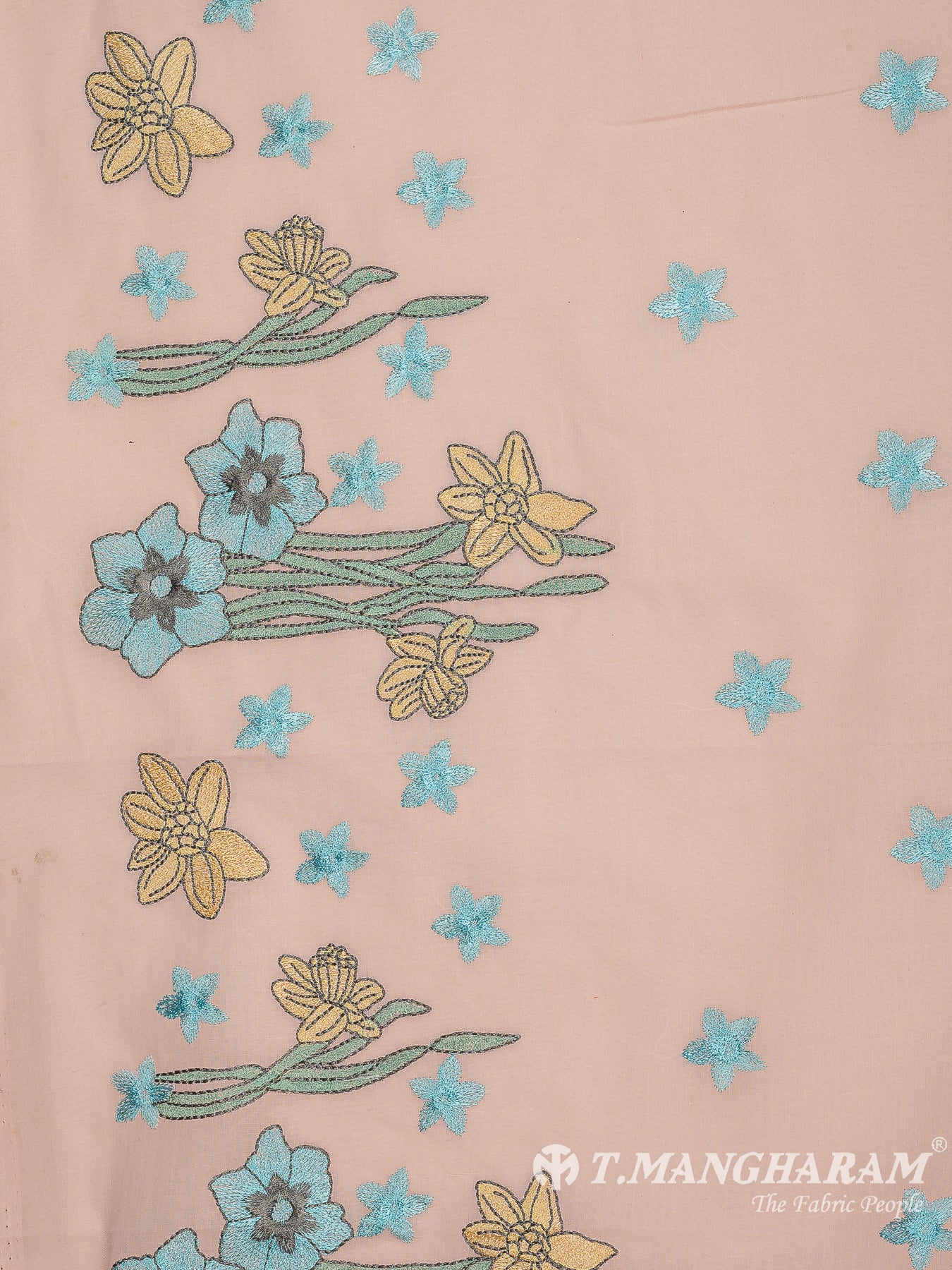 Peach Cotton Embroidery Fabric - EM00027