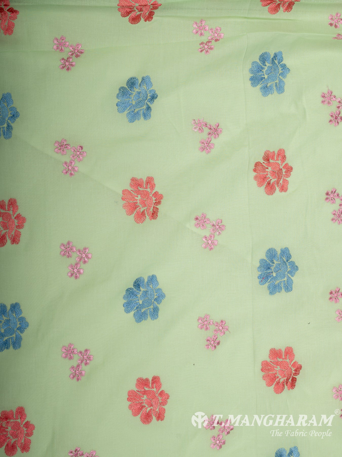 Green Cotton Embroidery Fabric - EM00026