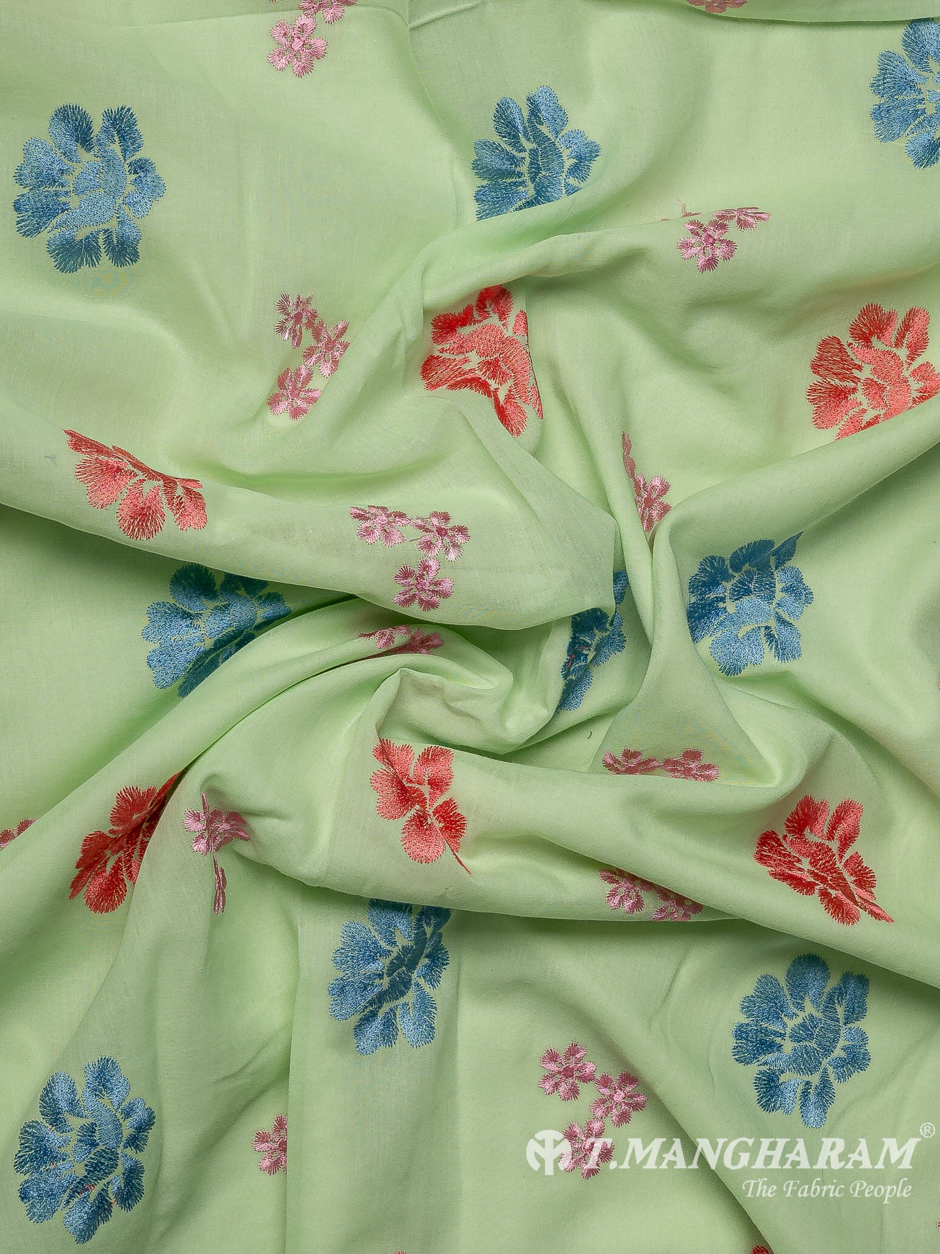 Green Cotton Embroidery Fabric - EM00026