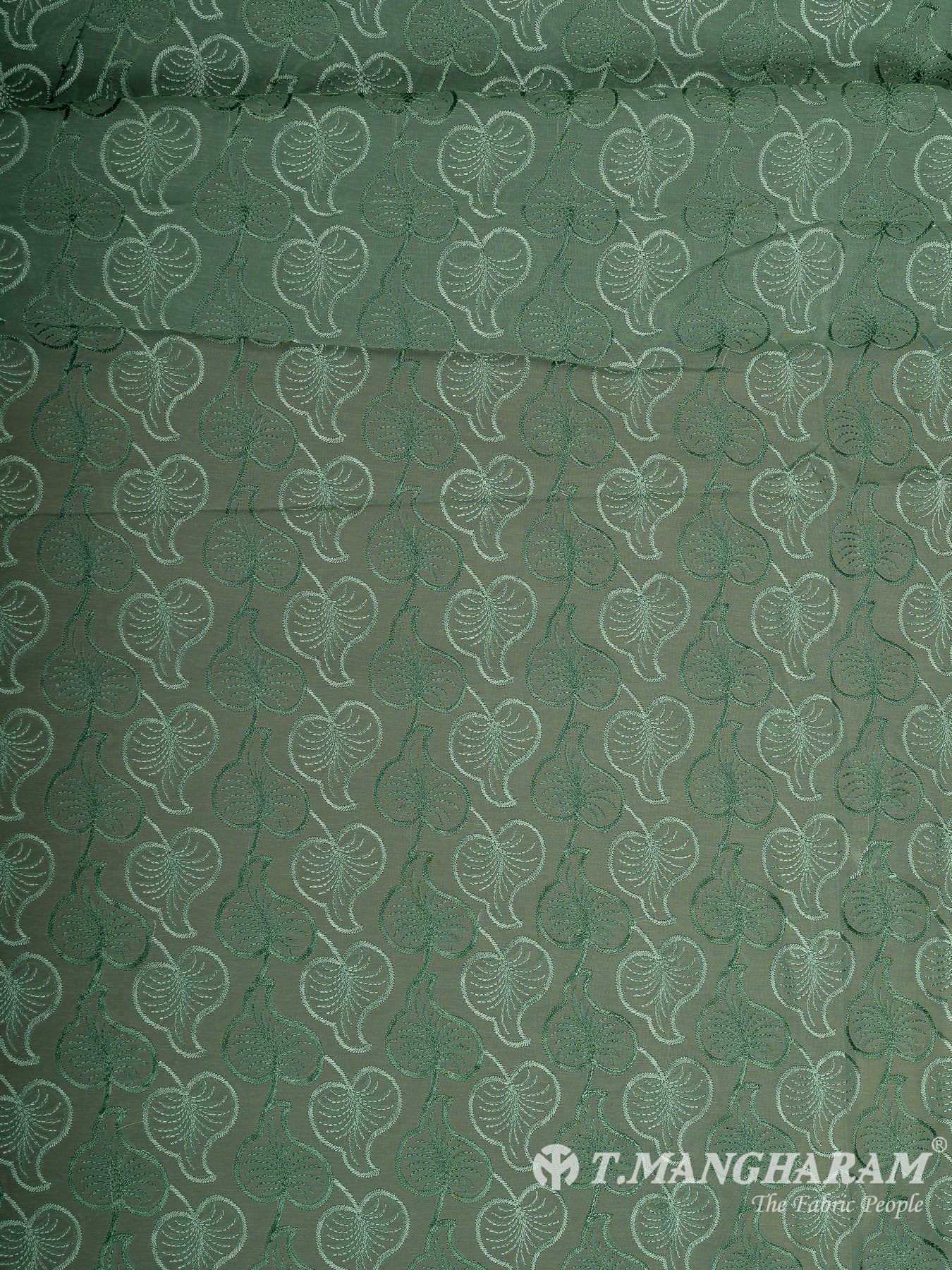 Green Cotton Embroidery Fabric - EM00032