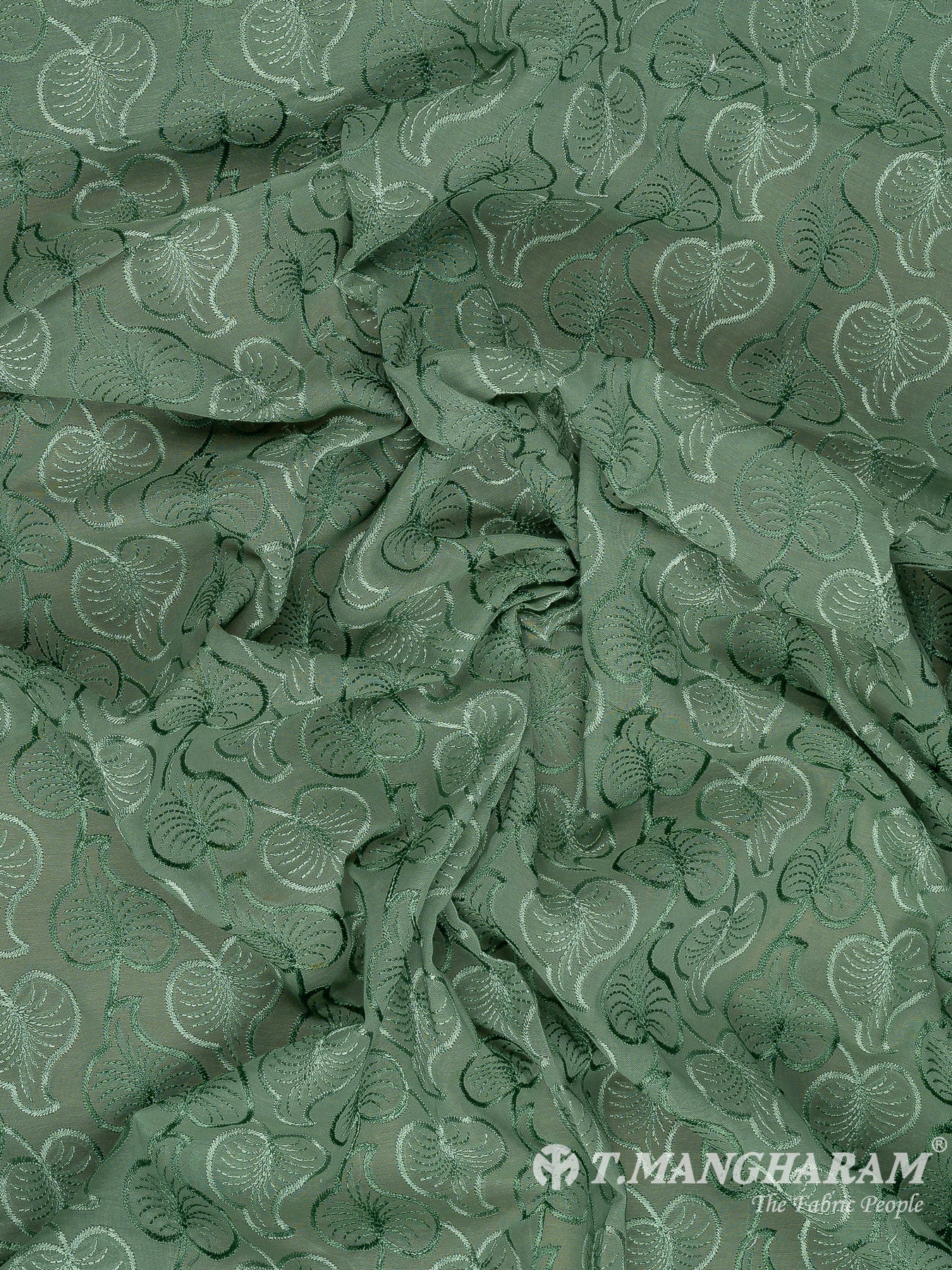 Green Cotton Embroidery Fabric - EM00032