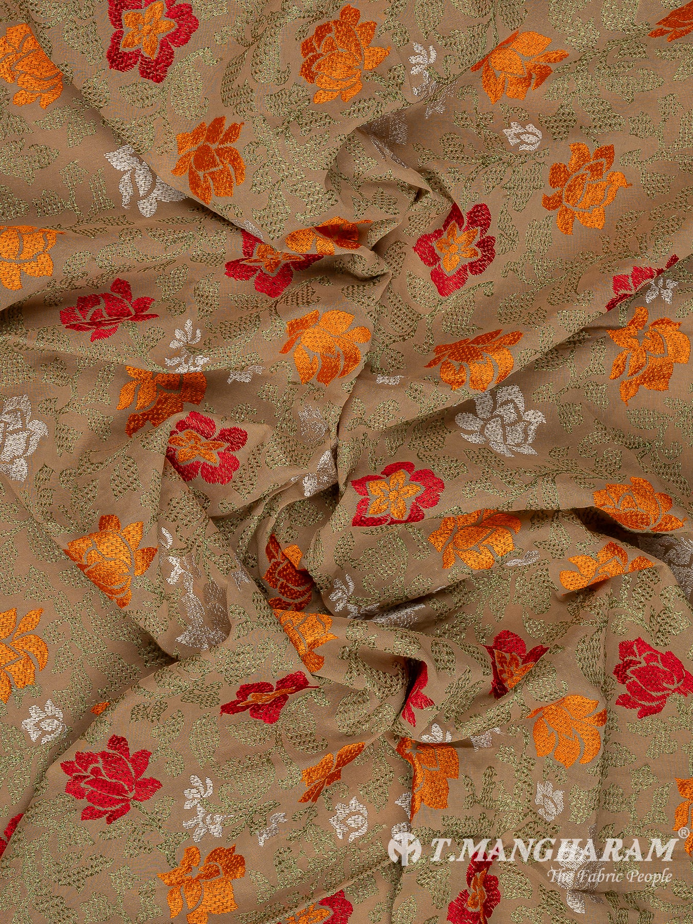 Peach Cotton Embroidery Fabric - EM00034