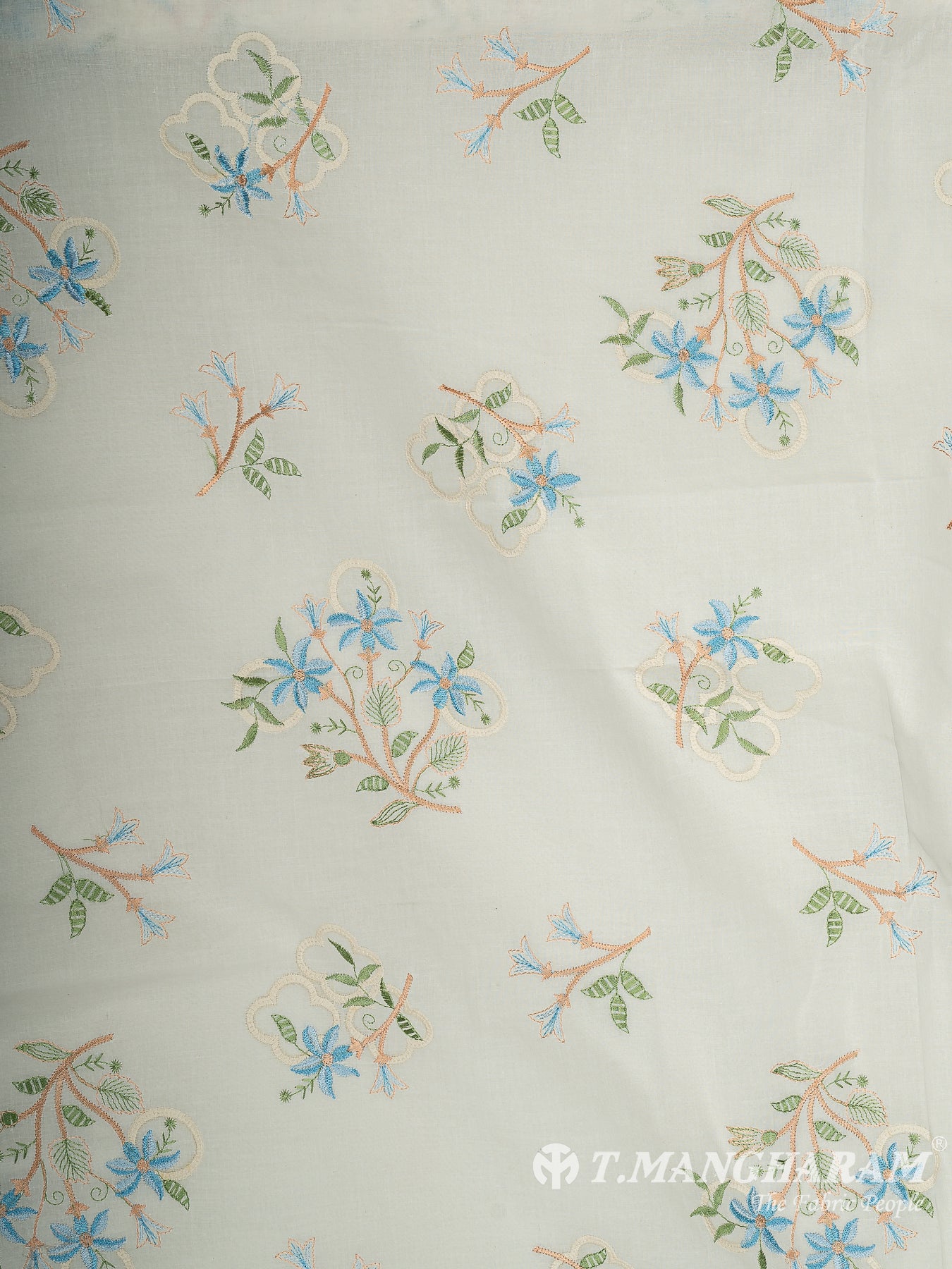 Cream Cotton Embroidery Fabric - EM00058