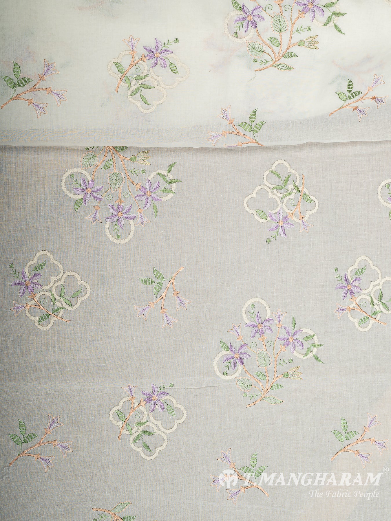 Cream Cotton Embroidery Fabric - EM00053