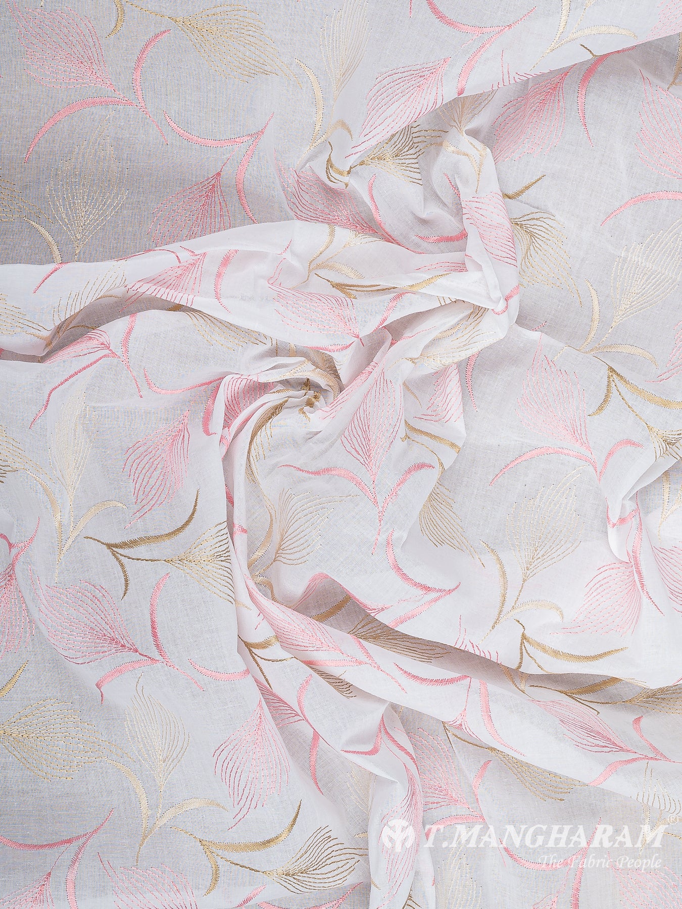 White Cotton Embroidery Fabric - EM00056