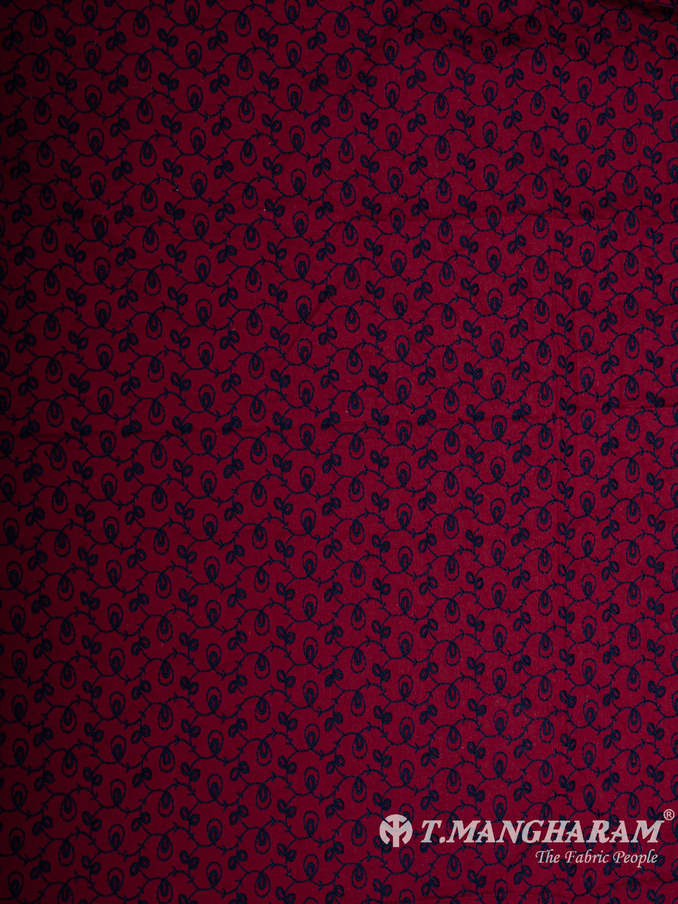 Maroon Cotton Embroidery Fabric - EM00084