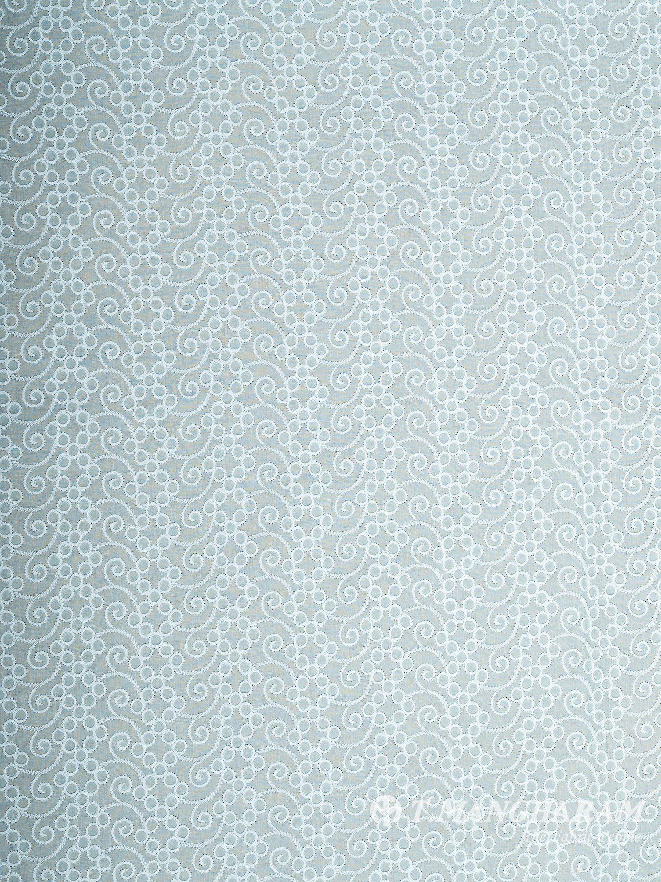 Blue Cotton Embroidery Fabric - EM00090