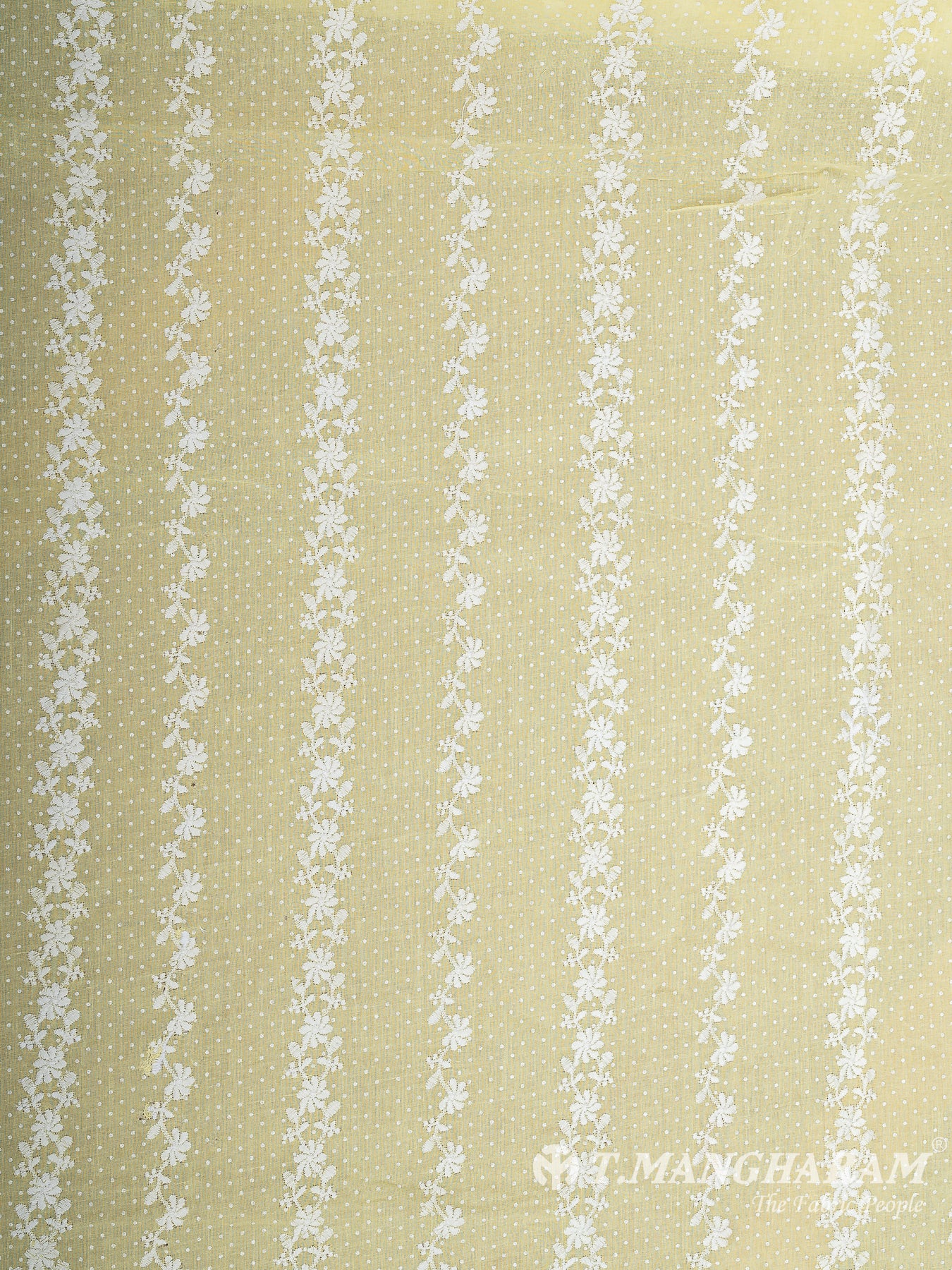 Yellow Cotton Embroidery Fabric - EM00045