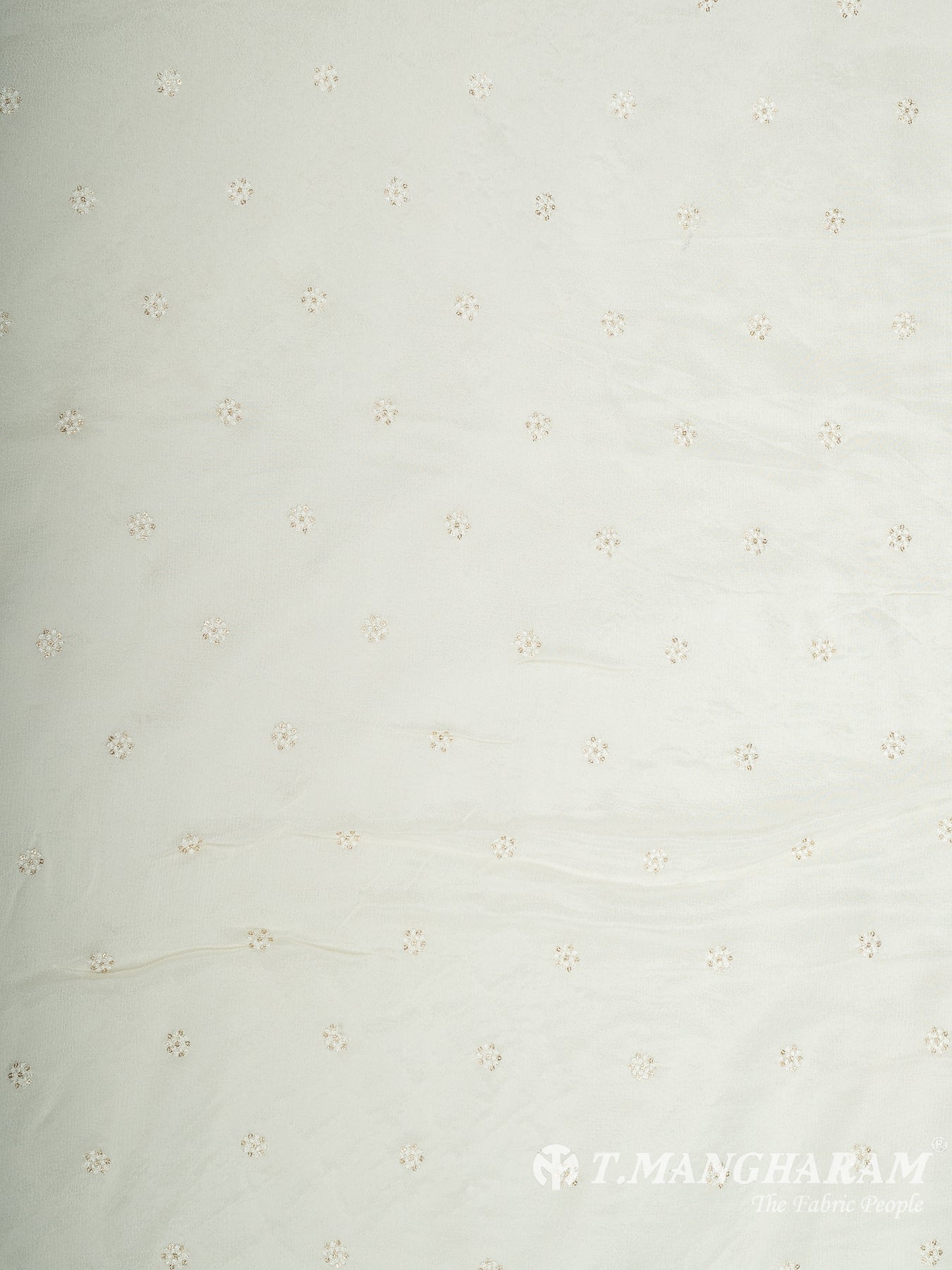 White Chinnon Silk Fabric - EB8888