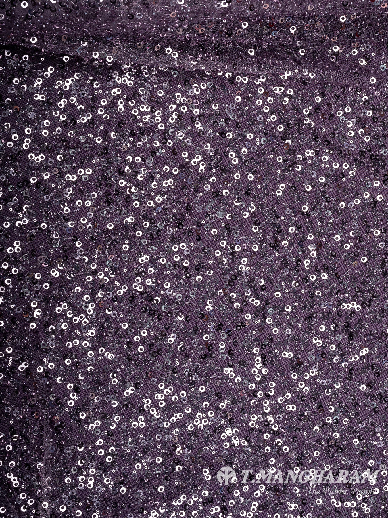 Violet Sequins Fancy Net Fabric - EB8896