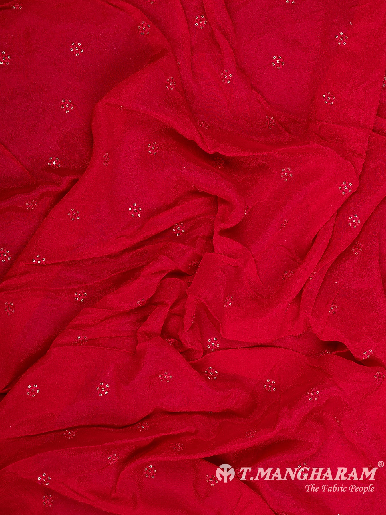 Red Chinnon Silk Fabric - EB8891