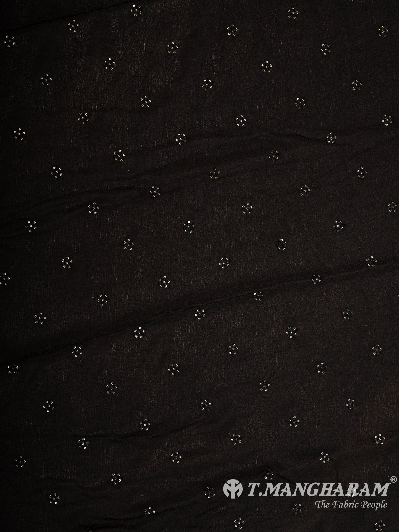 Black Chinnon Silk Fabric - EB8890