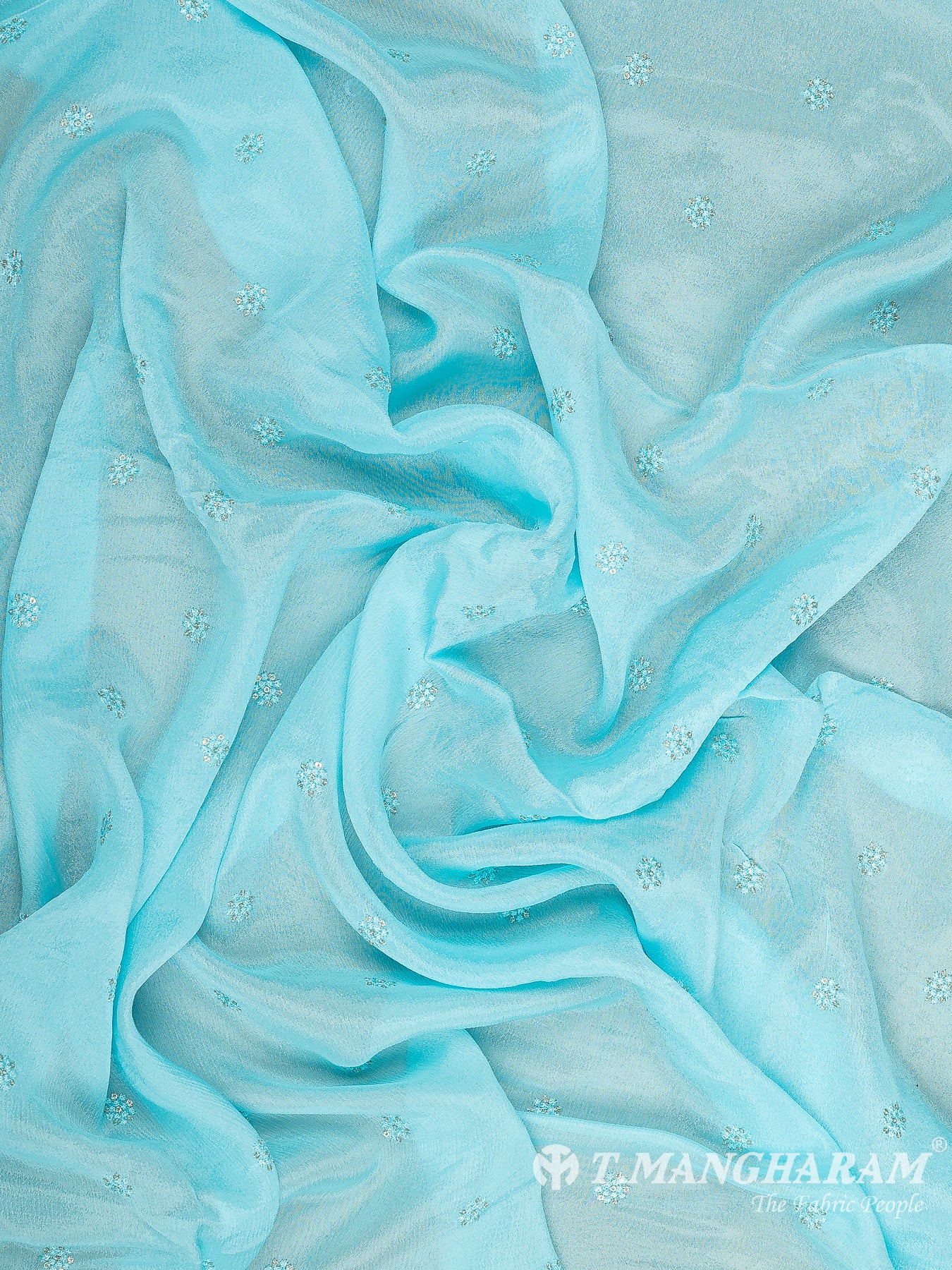 Blue Chinnon Silk Fabric - EB8889