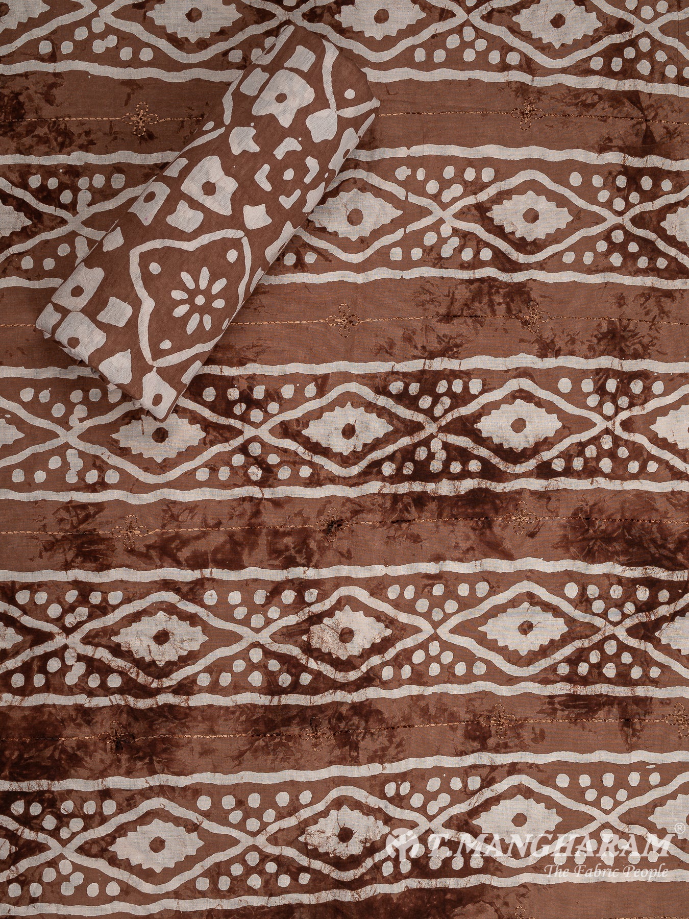 Brown Cotton Chudidhar Fabric Set - EH1809