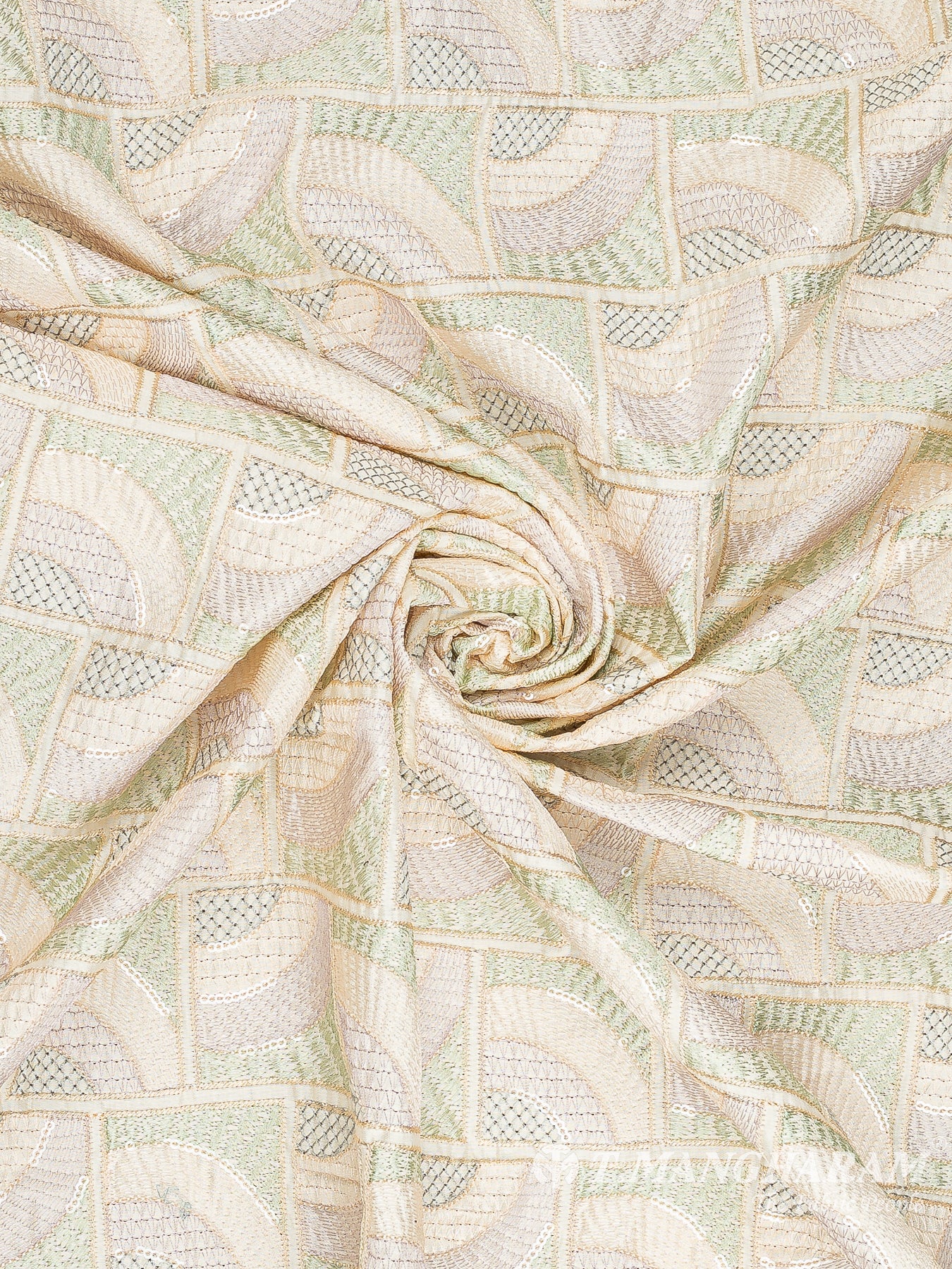 Cream Raw Silk Fabric - EA3737