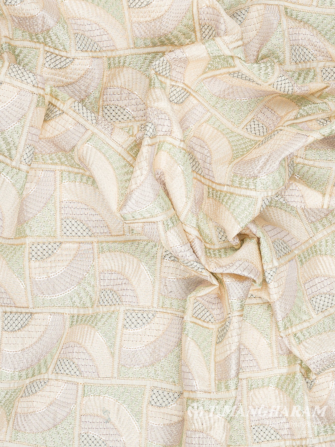 Cream Raw Silk Fabric - EA3737