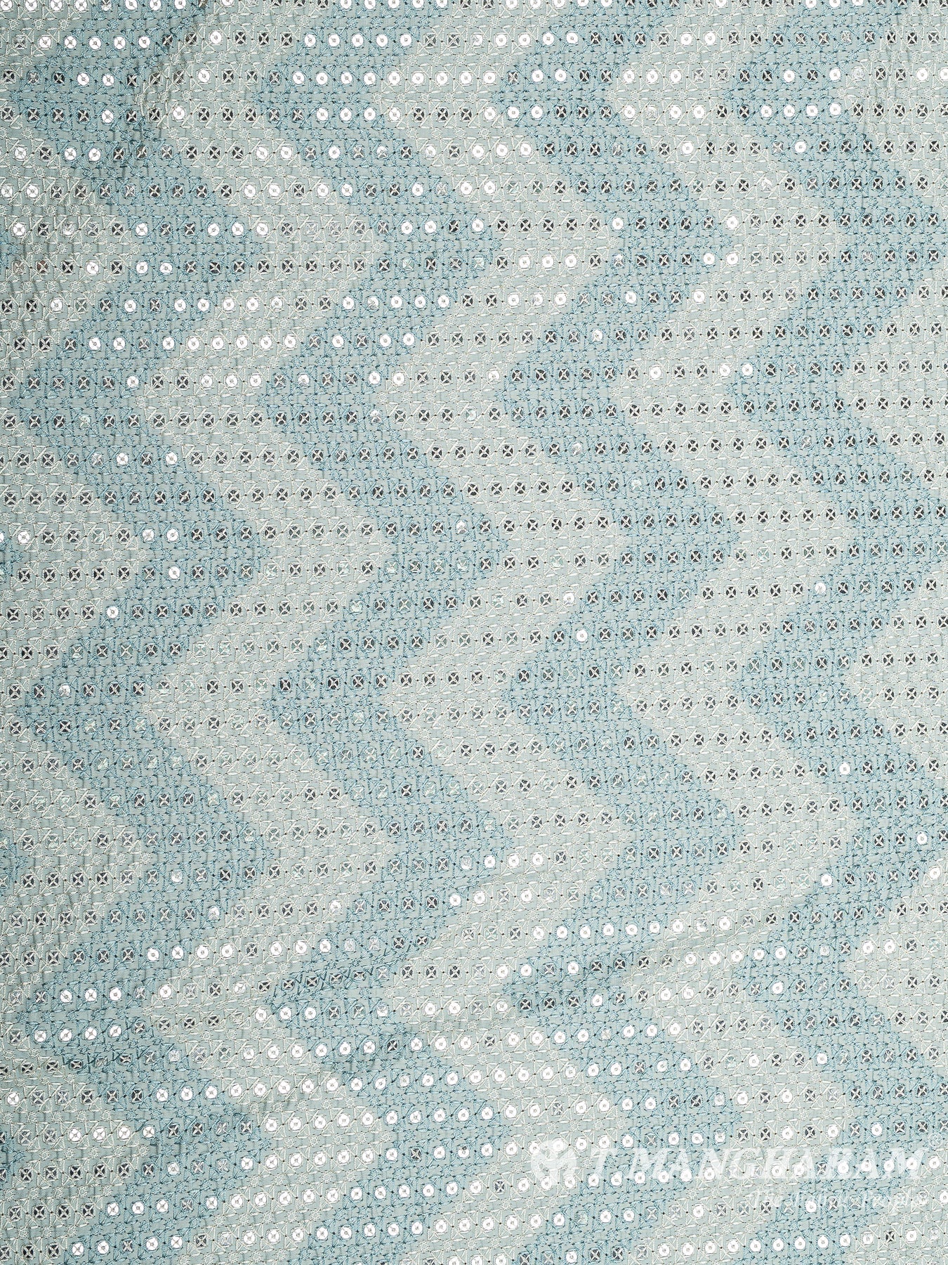 Blue Raw Silk Fabric - EA3735