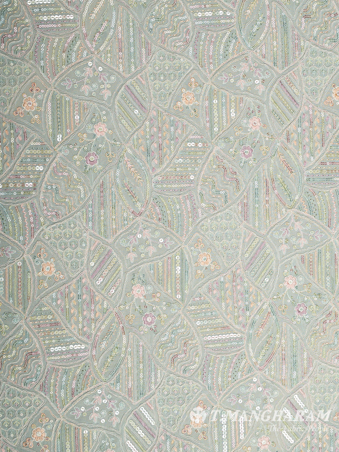 Green Georgette Fabric - EB8913