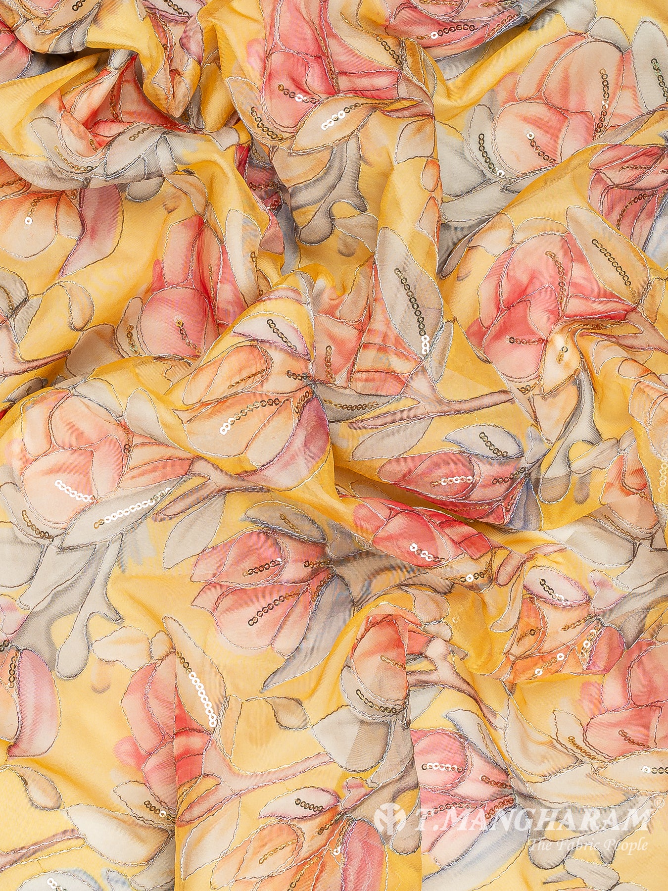 Yellow Organza Fabric - EC11857